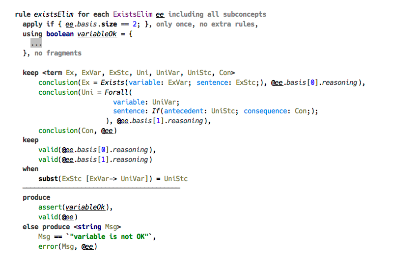 Existential Elimination inference rule