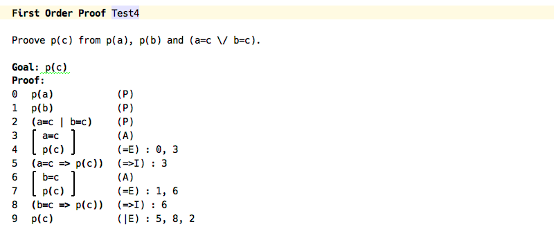 An example of a proof in First Order Logic
