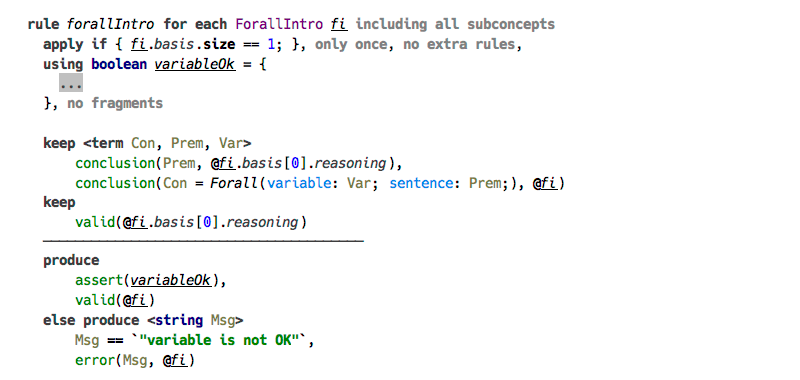 Universal Introduction inference rule